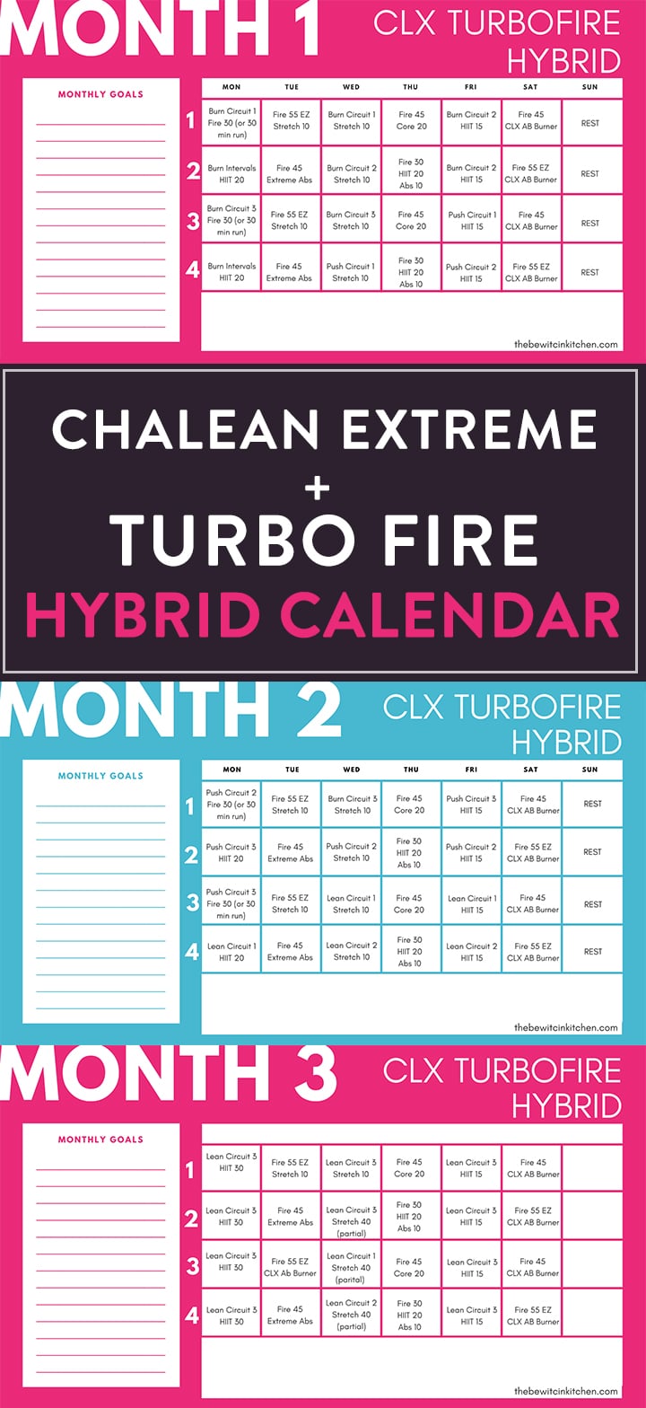Turbo Fire ChaLEAN Extreme Hybrid Schedule By Jenelle Summers