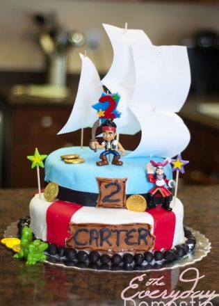 Jake and The Neverland Pirates Birthday Cake for toddler boys cake ideas from The Bewitchin' Kitchen