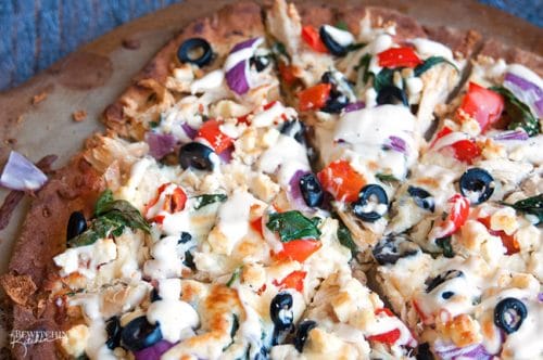 Greek Pizza with Tzatziki Drizzle | The Bewitchin' Kitchen