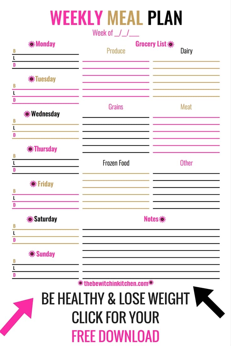 meal planning sheets printable