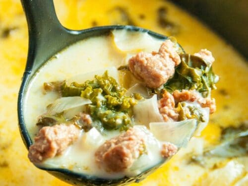 Crock Pot Zuppa Toscana Sausage Potato Soup - Simply Happy Foodie