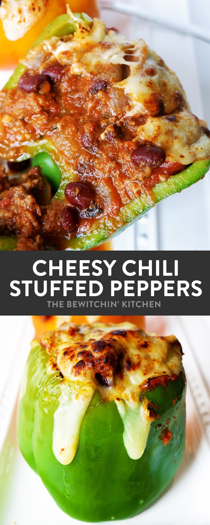 Cheesy Chili Stuffed Peppers with Monterey Jack Jalapeno Cheese  The Bewitchin Kitchen