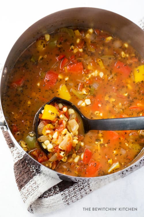 Roasted Corn and Pepper Soup | The Bewitchin' Kitchen