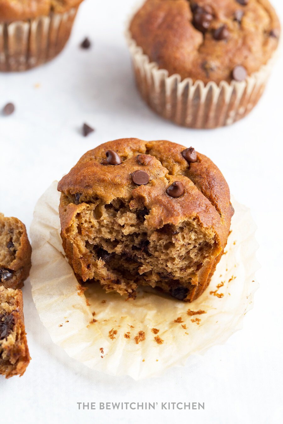 Gluten Free Banana Chocolate Chip Muffins | The Bewitchin' Kitchen