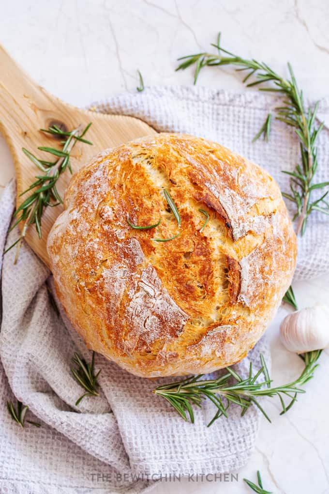 Easy Artisan Garlic Rosemary Bread The Bewitchin Kitchen