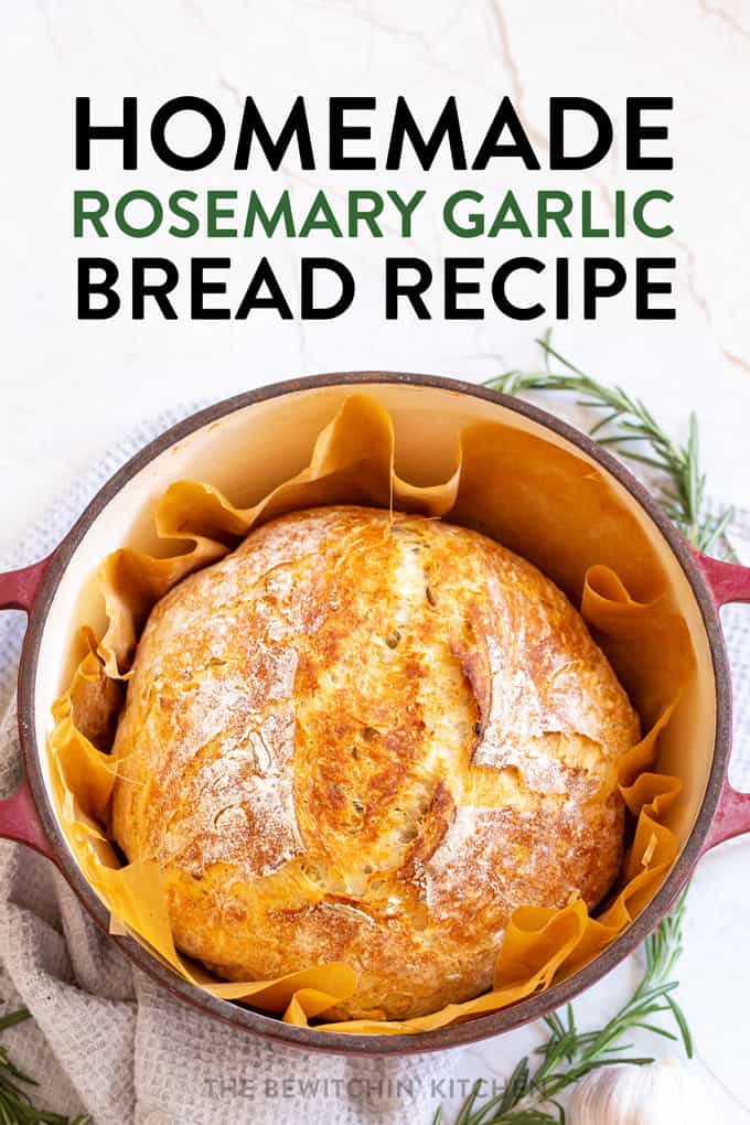 Easy Artisan Garlic Rosemary Bread | The Bewitchin' Kitchen