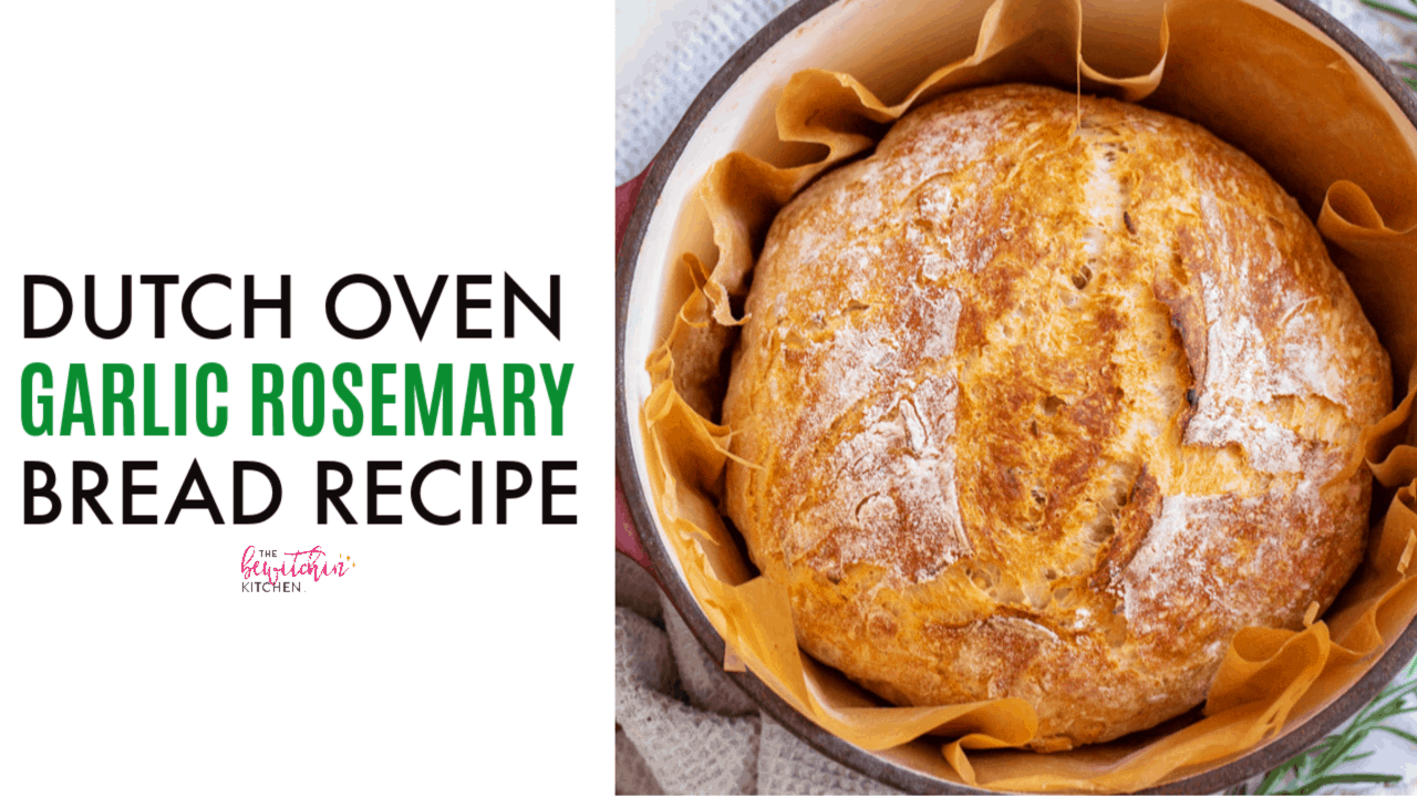 Easy Dutch Oven Bread with Roasted Garlic and Rosemary {No-Knead