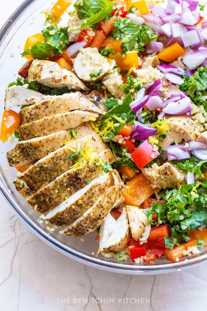 Mediterranean Chicken Quinoa Salad | The Bewitchin' Kitchen