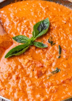 vodka sauce in a pan