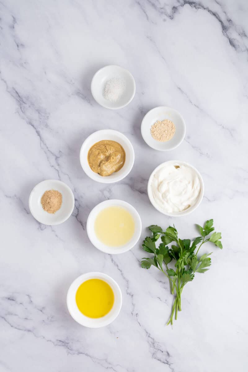 ingredients for Greek yogurt salad