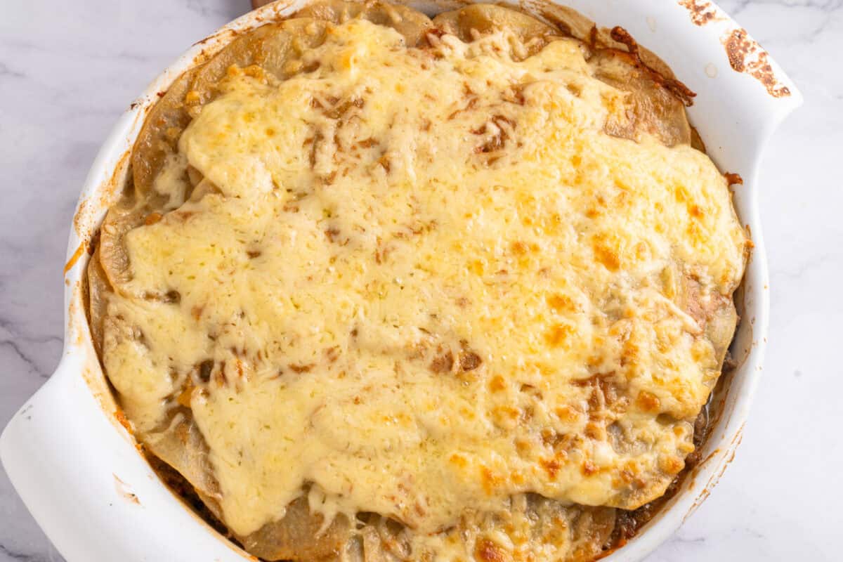 Baked hamburger potato casserole