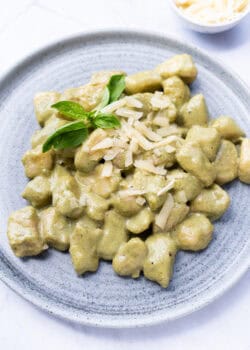 Potato gnocchi served with parmesan cheese